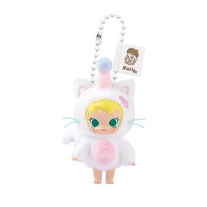 Molly White and Pink Cat Doll Keychain
